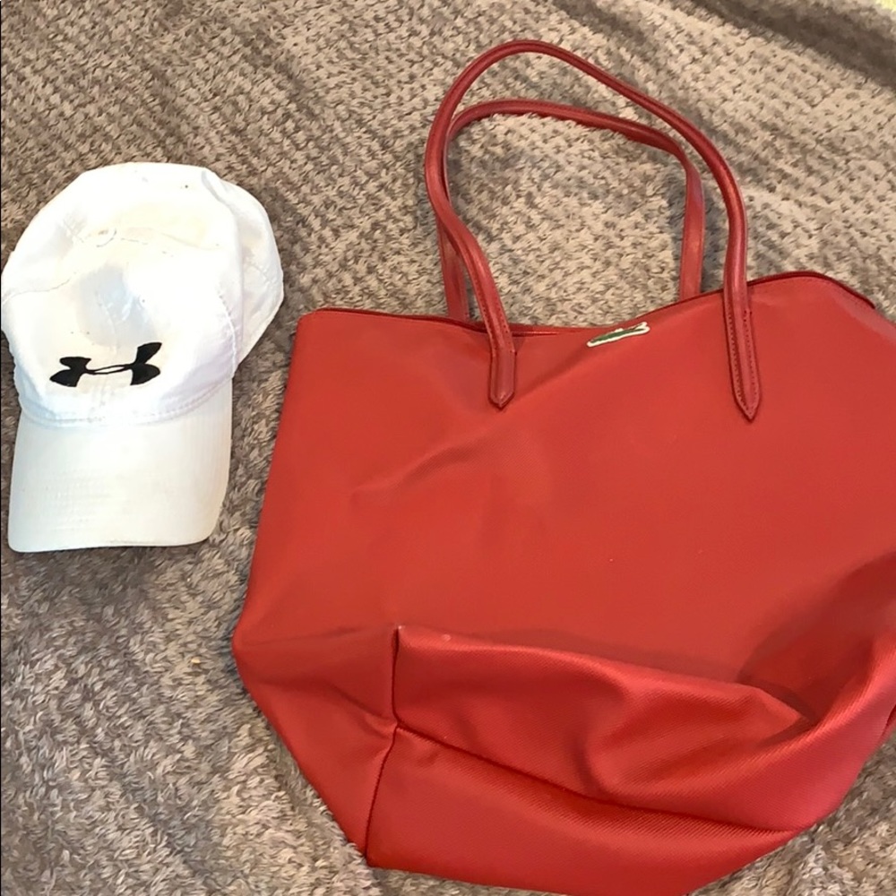 Lacoste large red tote